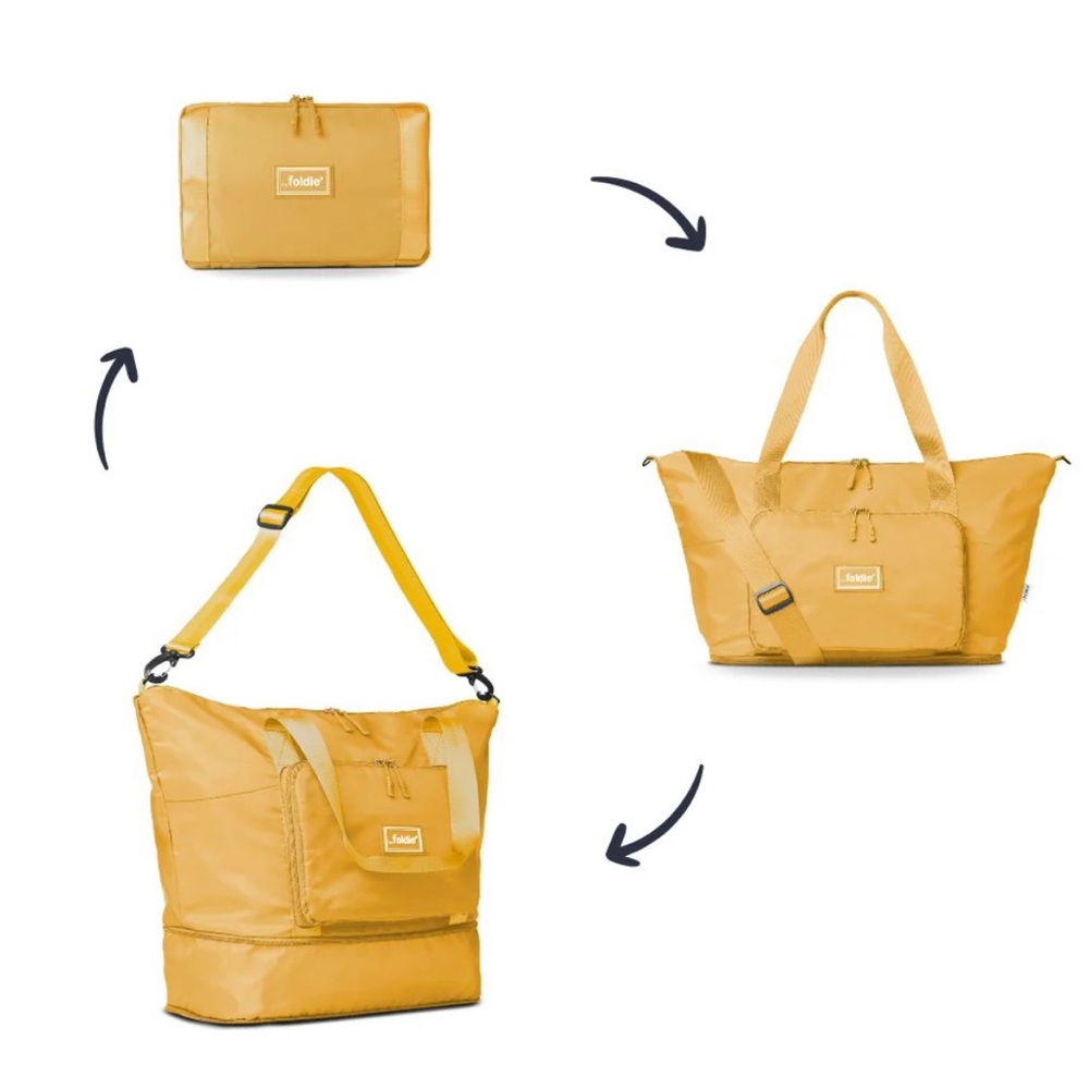 The Foldie Bag Gold/ Mustard Dark Yellow (NWT)